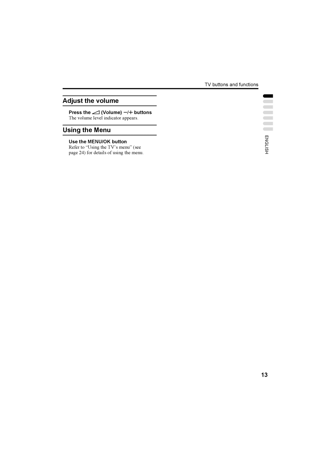 JVC LT-32A61BJ, LT-26A61BJ, LT-26A61SJ, LT-32A61SJ manual Adjust the volume 