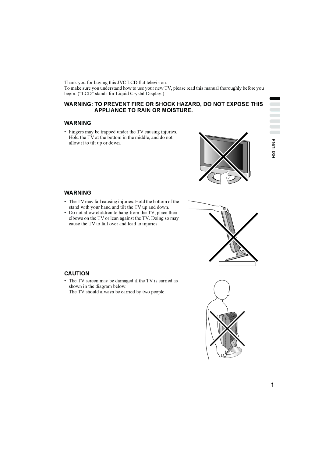 JVC LT-32C50BU, LT-26C50BU, LT-26C50SU, LT-32C50SU manual English 