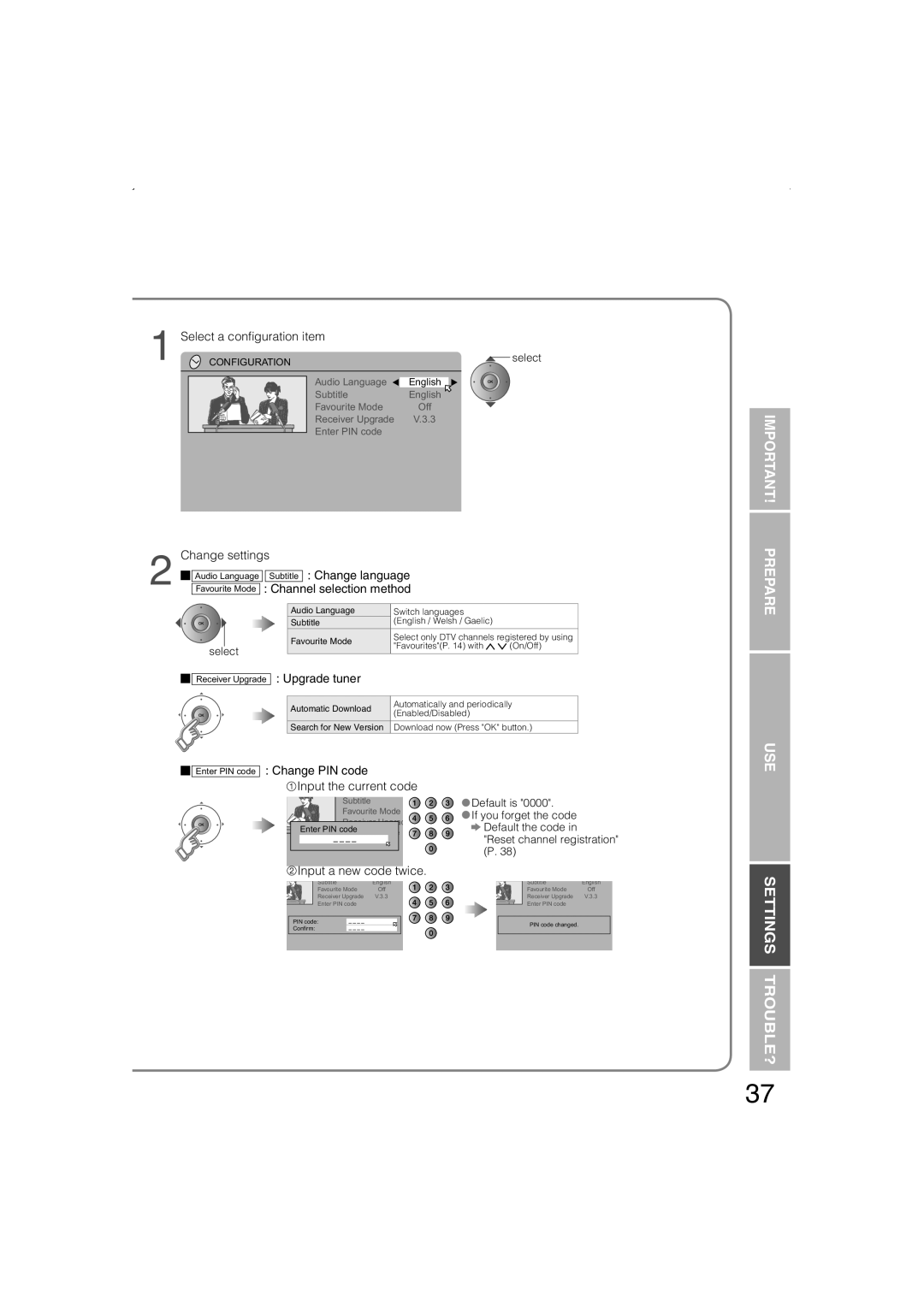 JVC LT-26DS6SJ, LT-26DS6BJ, LT-32DS6BJ, LT-32DS6SJ manual Select a conﬁ guration item 