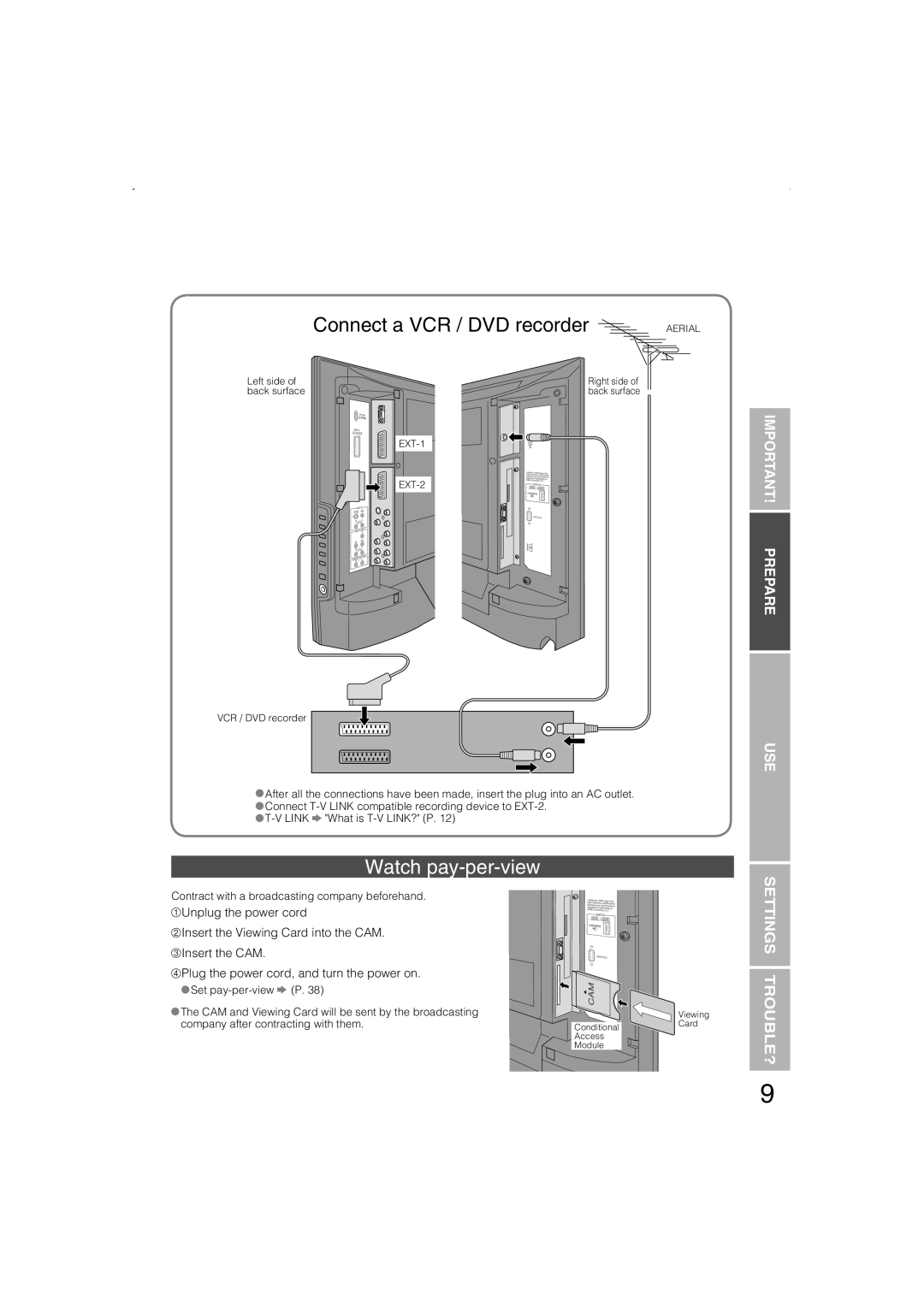 JVC LT-26DS6SJ, LT-26DS6BJ, LT-32DS6BJ, LT-32DS6SJ manual Watch pay-per-view, EXT-1 EXT-2 