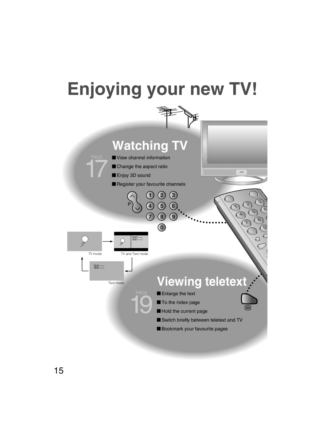 JVC LT-26S60SU, LT-26S60BU, LT-37S60BU, LT-32S60SU, LT-32S60BU manual Enjoying your new TV, Watching TV 