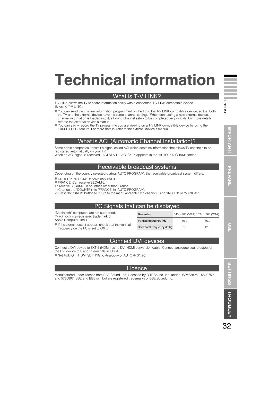 JVC LT-32S60SU, LT-26S60BU, LT-26S60SU, LT-37S60BU, LT-32S60BU manual Technical information, What is T-V LINK? 