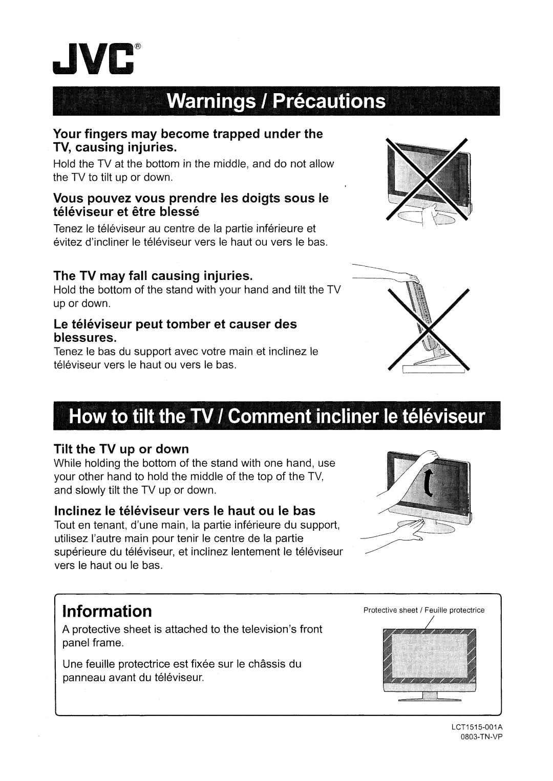 JVC LT-26WX84 manual 