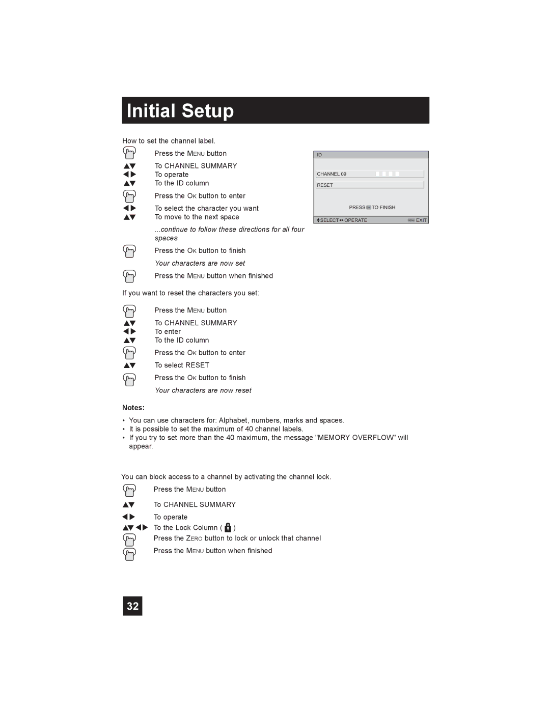 JVC LT-26X585 manual Continue to follow these directions for all four spaces 