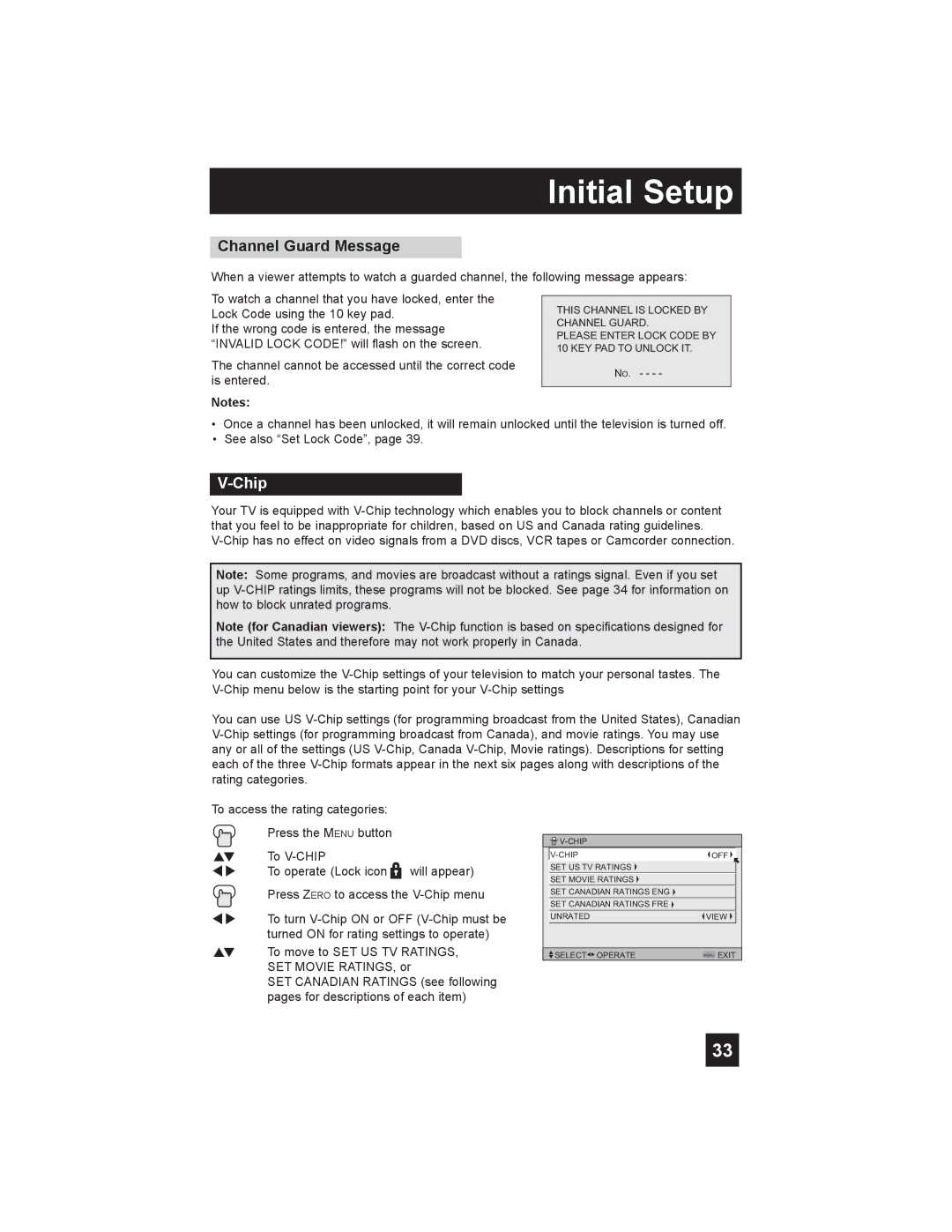 JVC LT-26X585 manual Channel Guard Message, Chip 