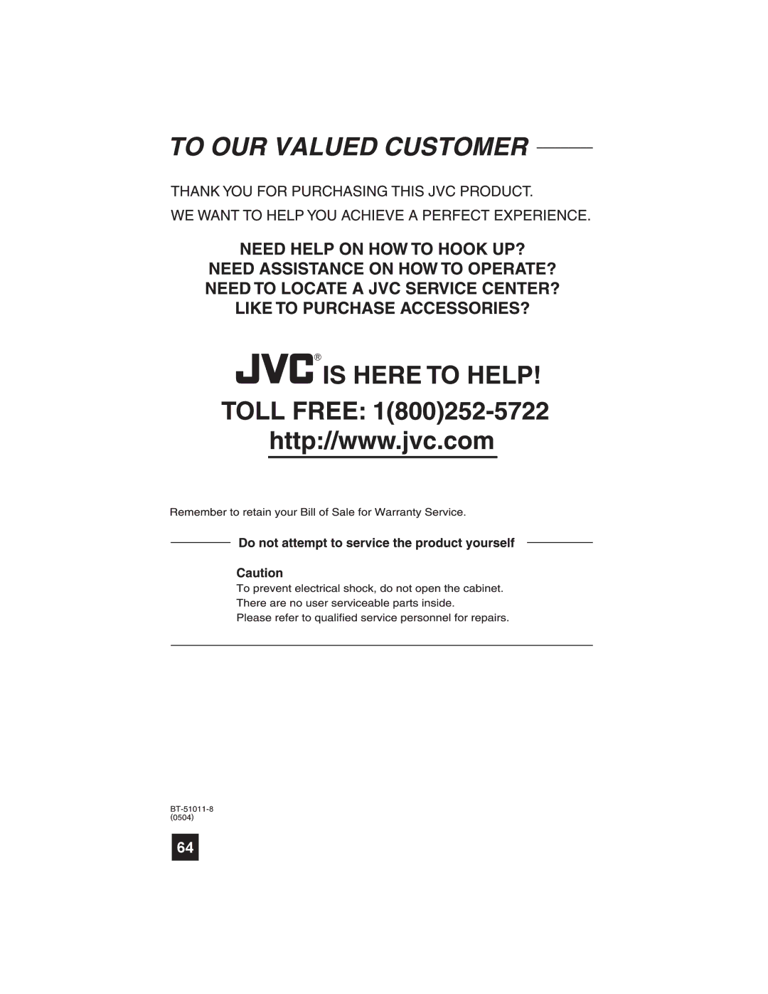 JVC LT-26X585 manual 