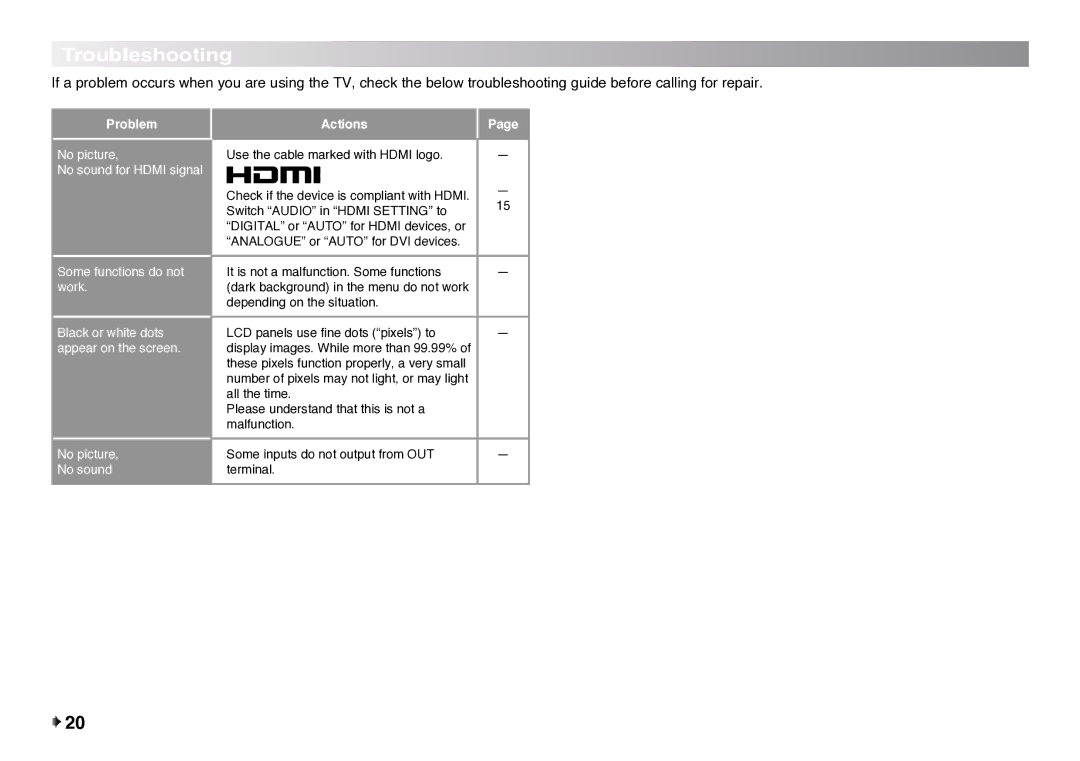 JVC LT-32EX177 instruction manual Number of pixels may not light, or may light 