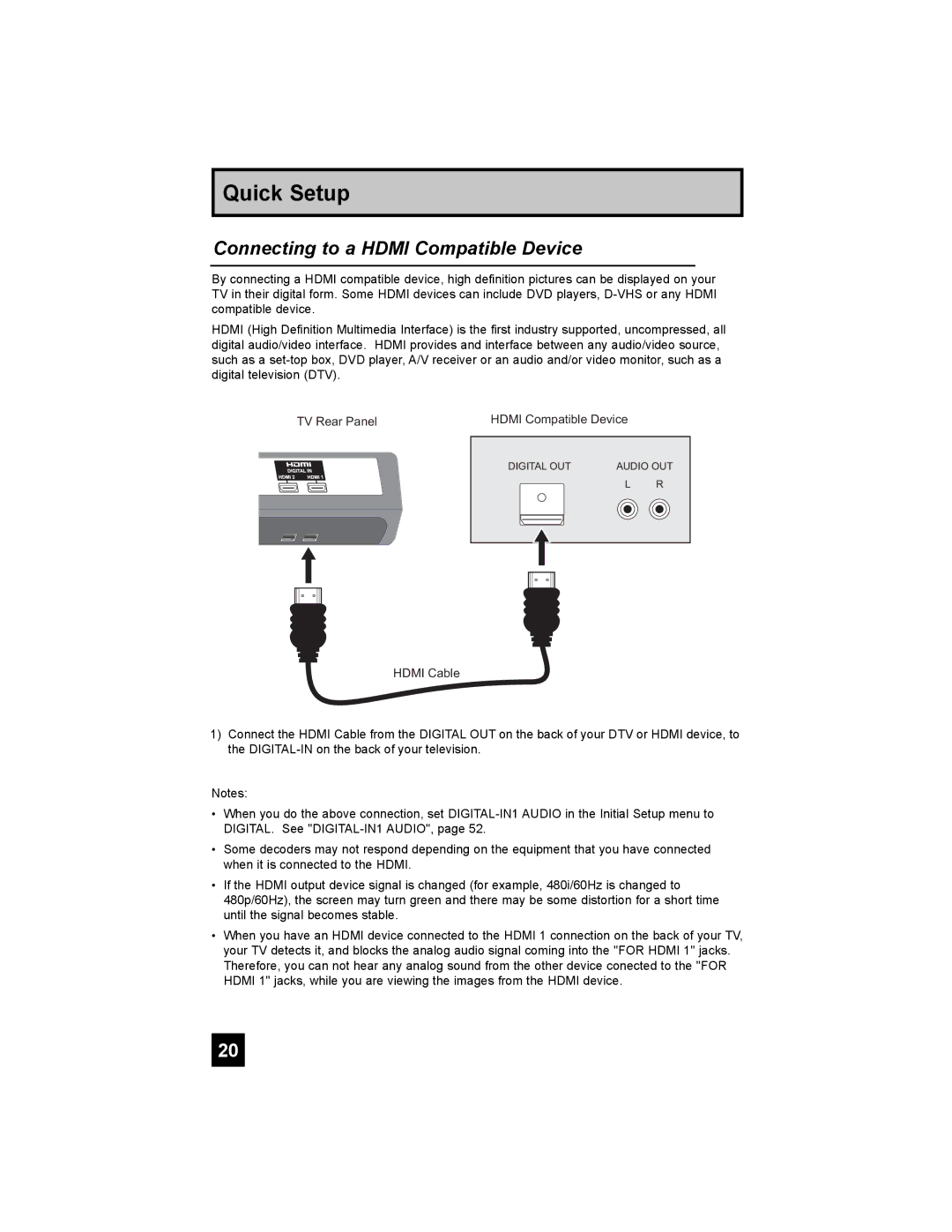 JVC LT-32X987 manual Connecting to a Hdmi Compatible Device 