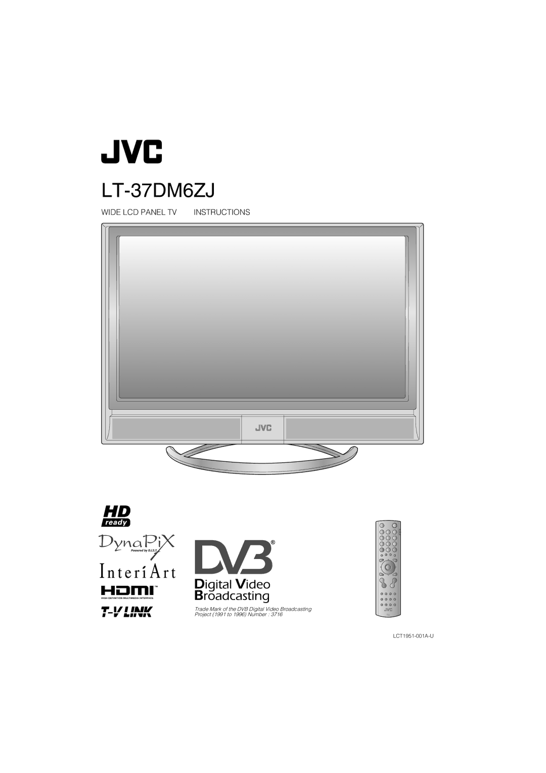 JVC LT-37DM6ZJ manual Wide LCD Panel TV Instructions 