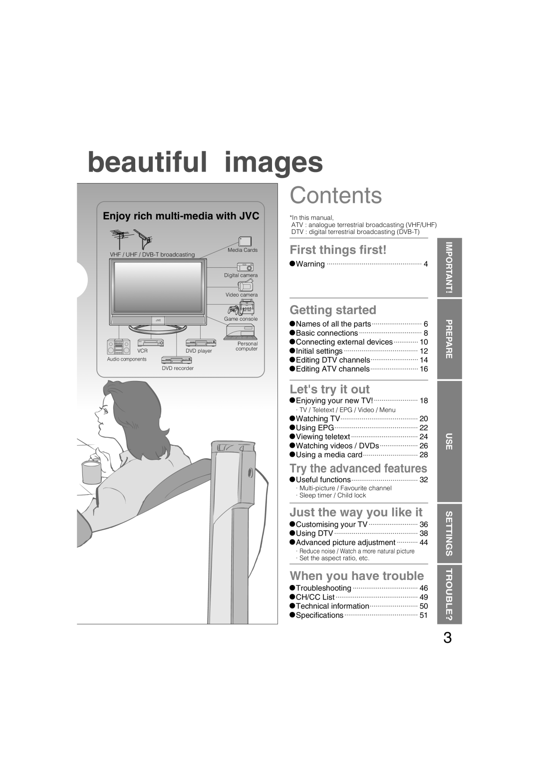 JVC LT-37DM6ZJ manual Beautiful images 