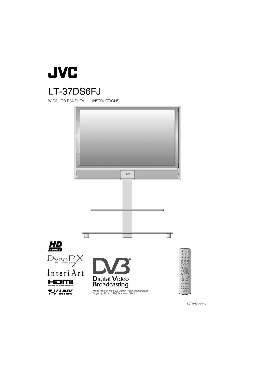 JVC LT-37DS6FJ manual Wide LCD Panel TV Instructions 