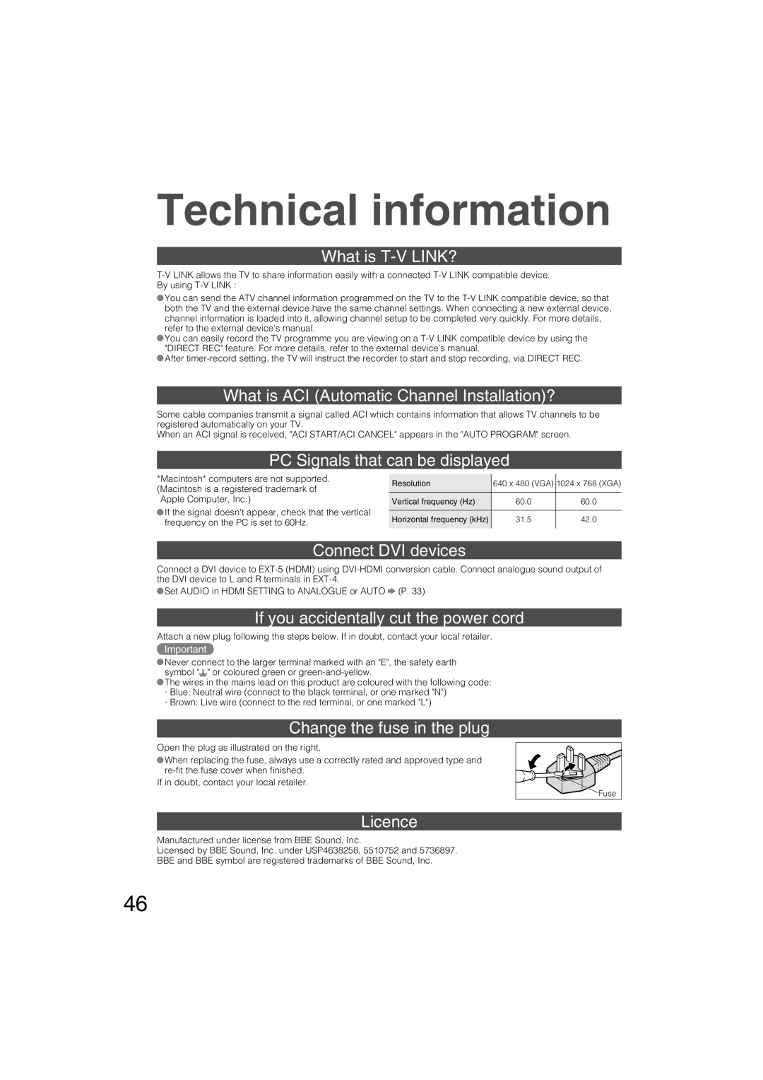 JVC LT-37DS6FJ manual Technical information 