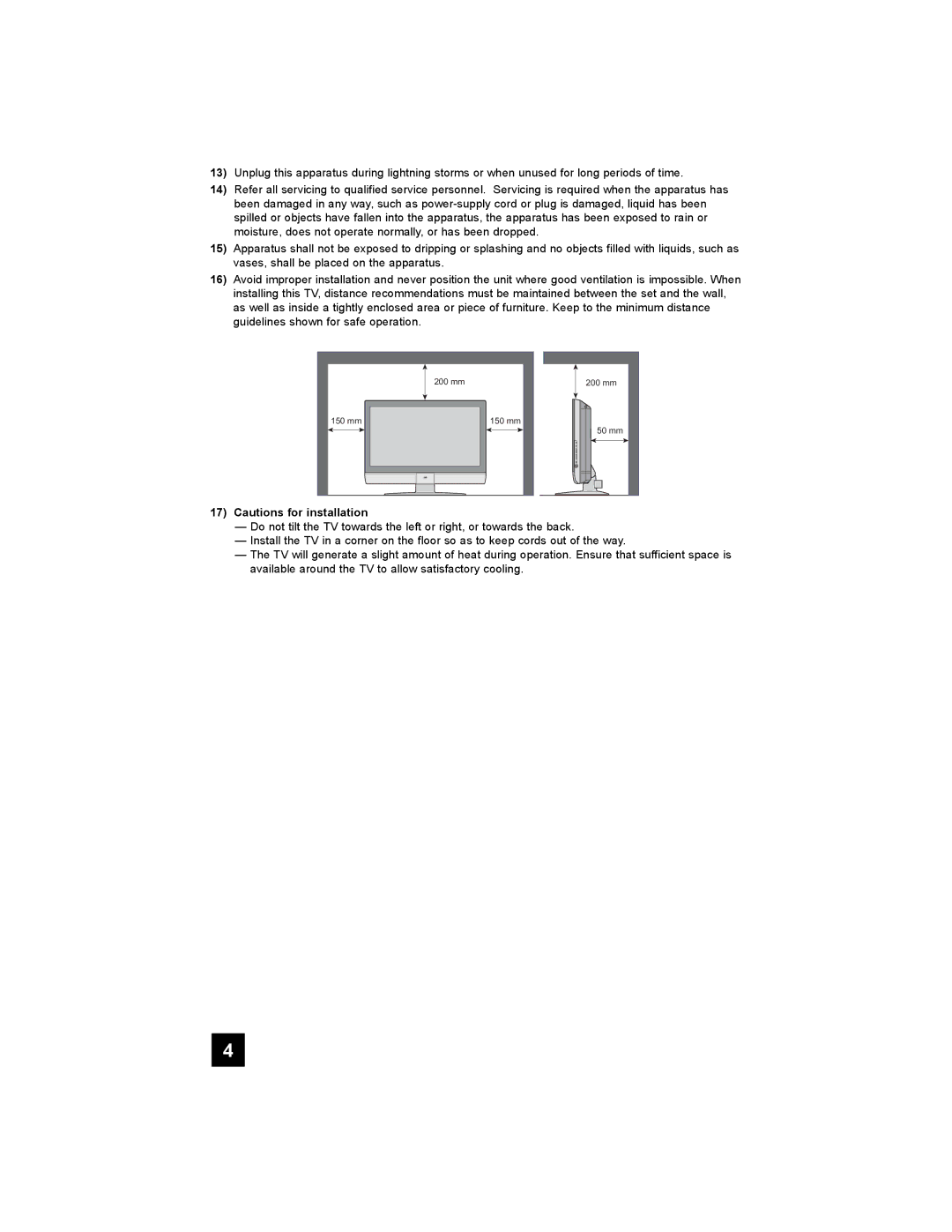 JVC LT-37X776 manual 150 mm 200 mm 