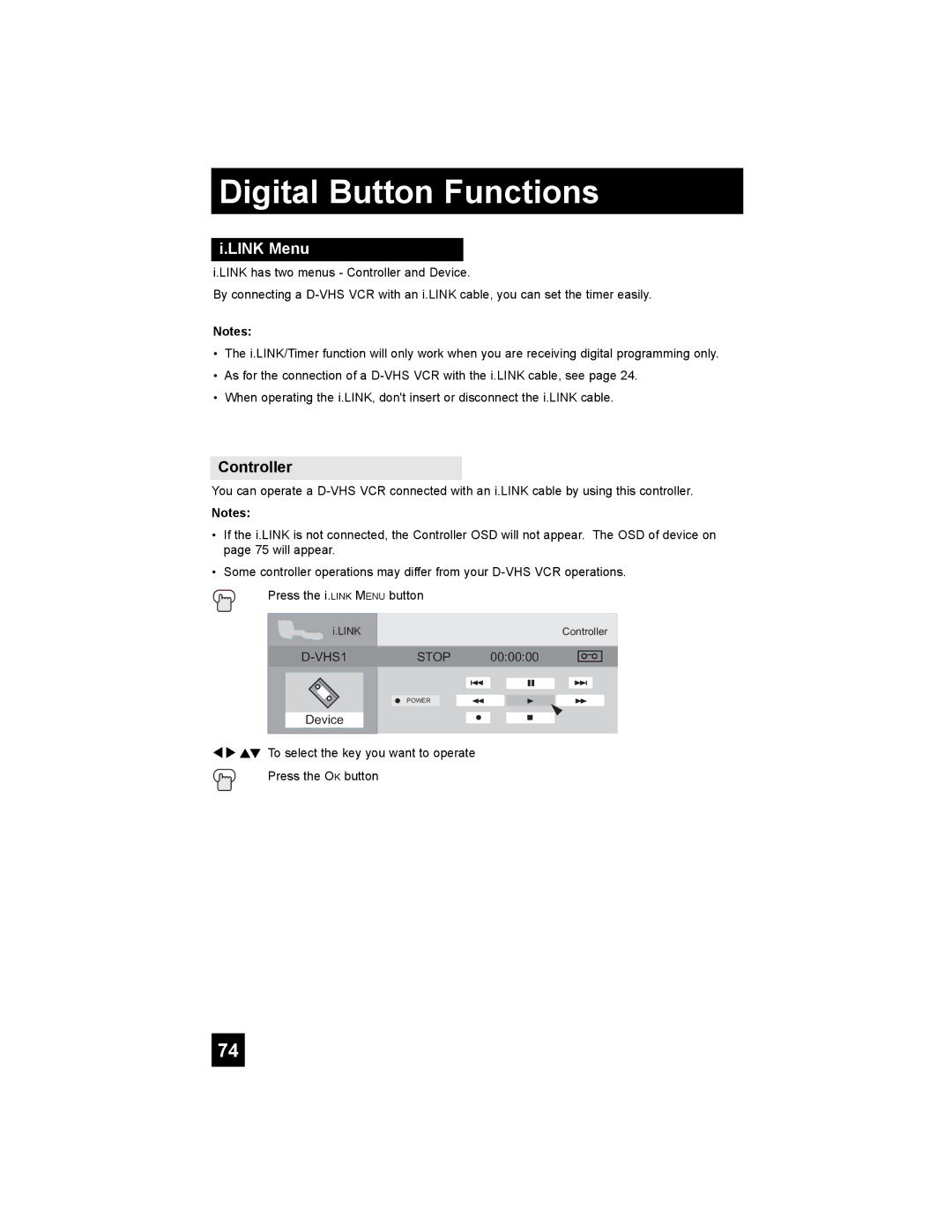 JVC LT-37X776 manual Link Menu, Controller 