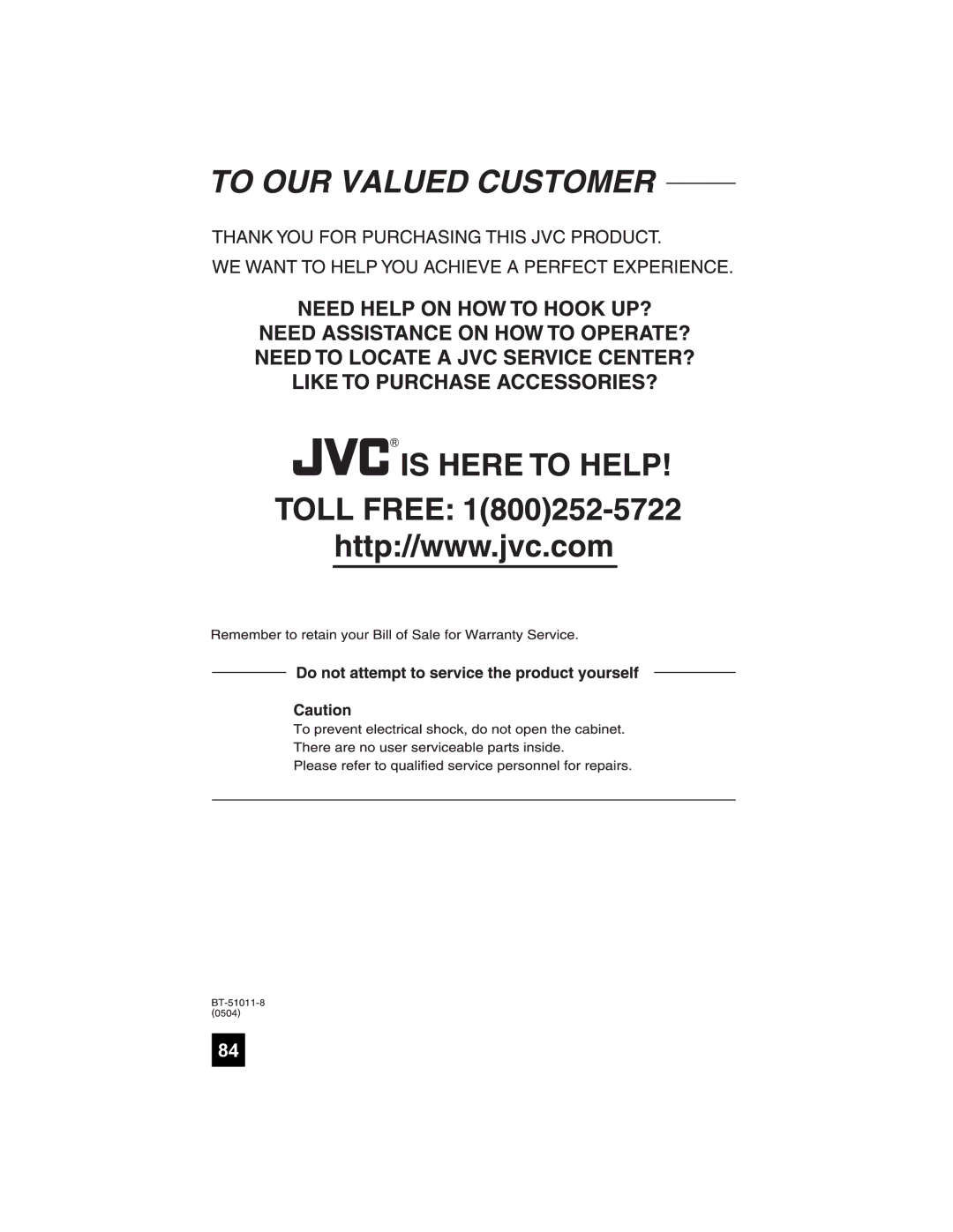 JVC LT-37X776 manual 