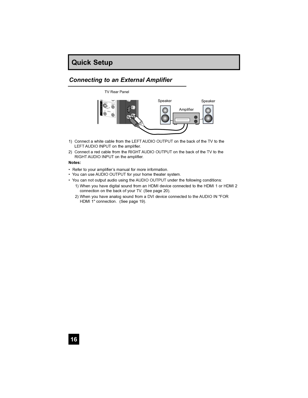 JVC LT-40FH97 manual Connecting to an External Amplifier 