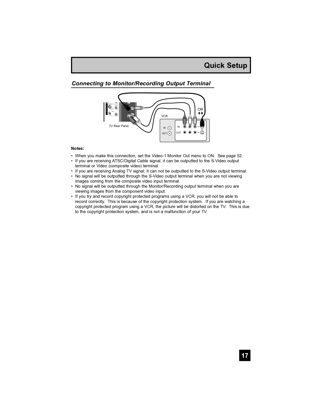 JVC LT-40FH97 manual Connecting to Monitor/Recording Output Terminal 