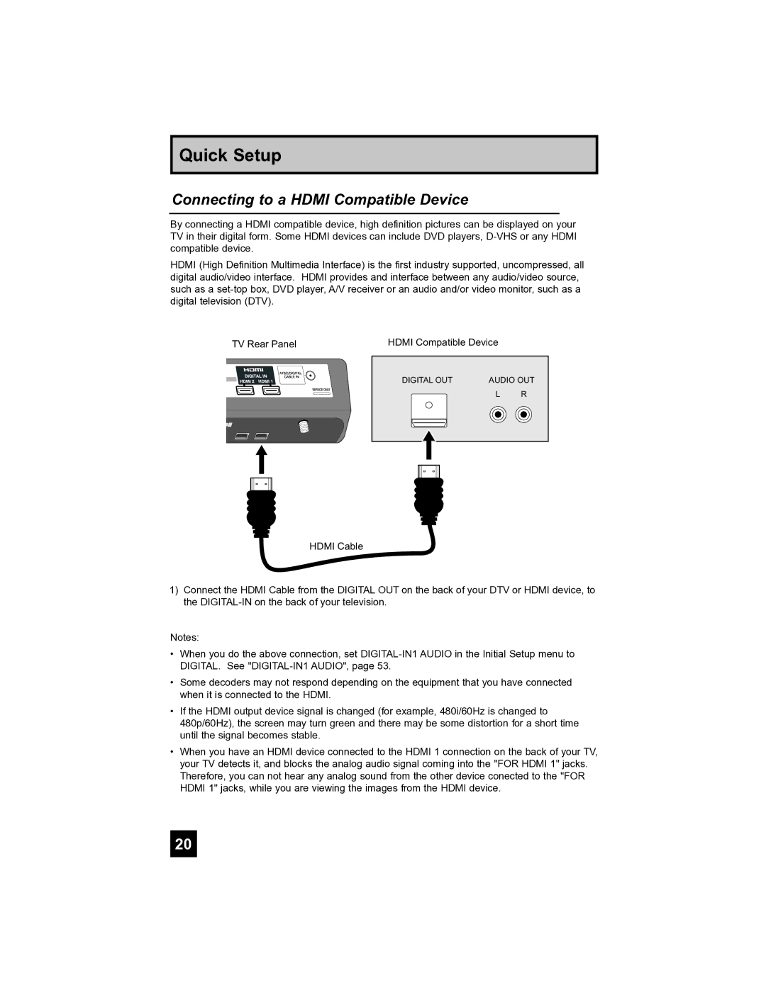 JVC LT-40FH97 manual Connecting to a Hdmi Compatible Device 