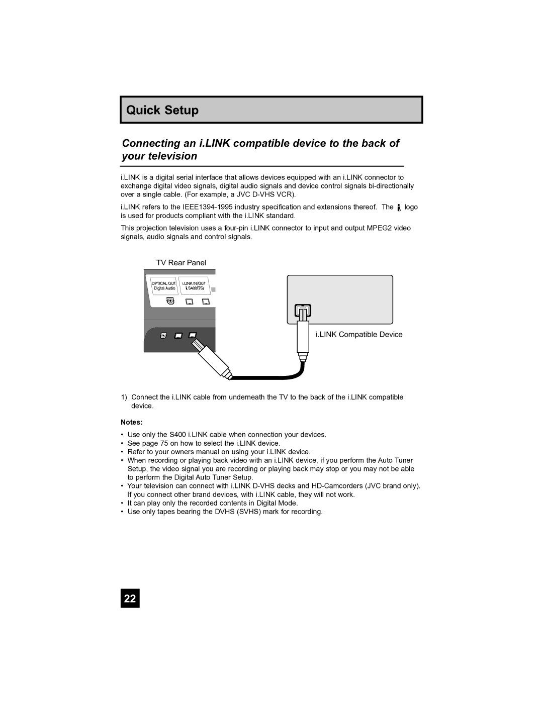 JVC LT-40FH97 manual Quick Setup 