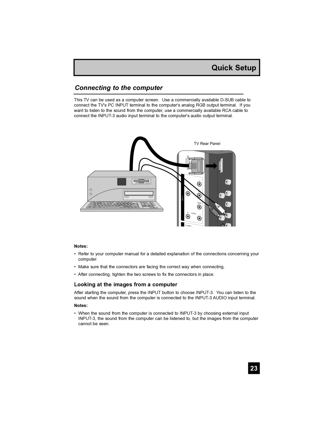 JVC LT-40FH97 manual Connecting to the computer, Looking at the images from a computer 