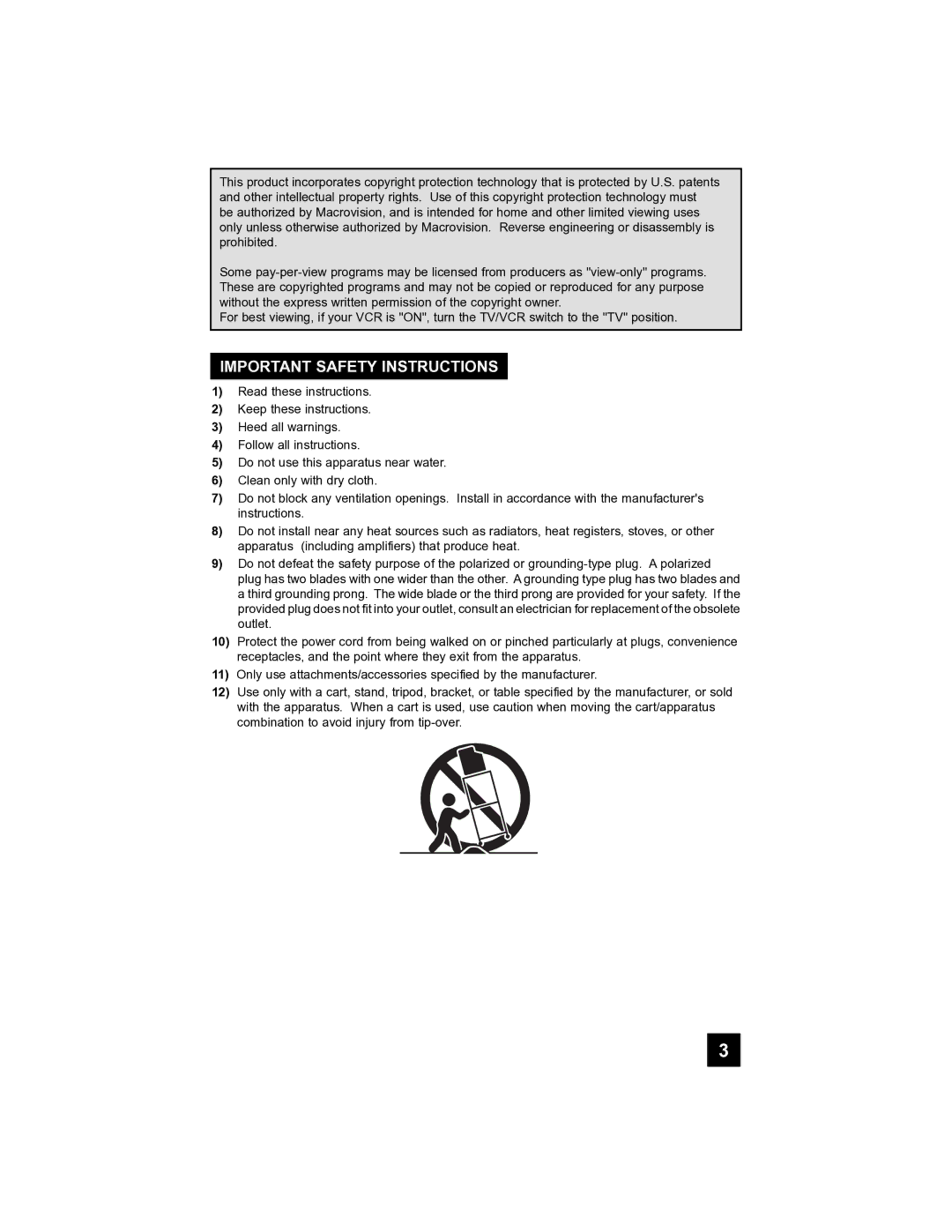 JVC LT-40FH97 manual Important Safety Instructions 