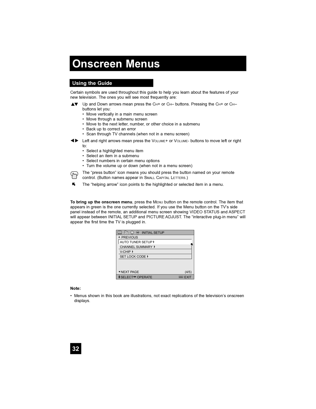 JVC LT-40FH97 manual Onscreen Menus, Using the Guide 