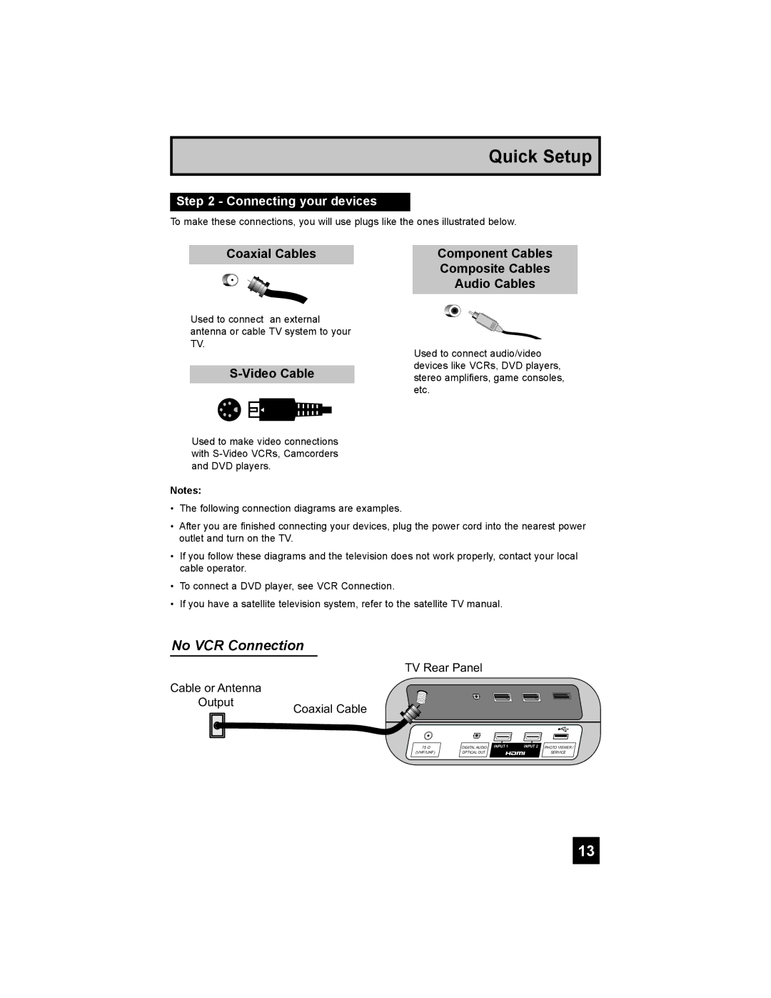 JVC LT-37E478, LT-42E488, LT-37E488, LT-32E488 manual Connecting your devices, Video Cable 