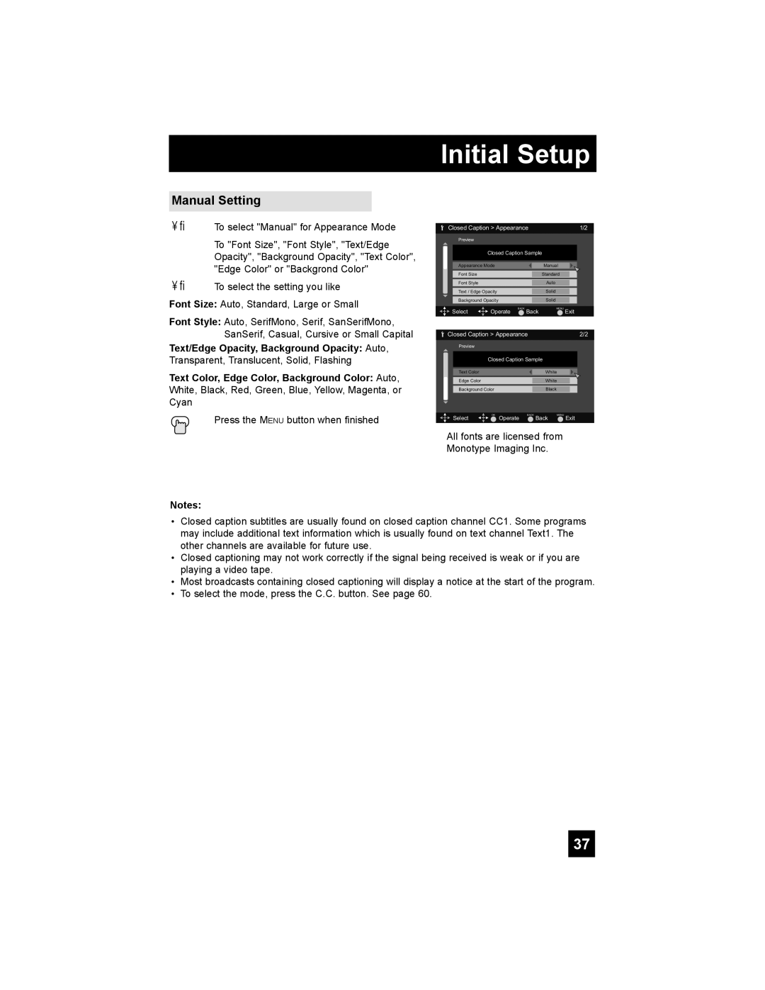 JVC LT-37E478, LT-42E488, LT-37E488, LT-32E488 manual Manual Setting 