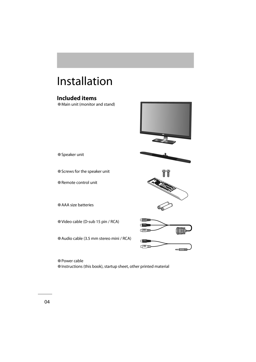 JVC LT-42WX70 manual Installation 