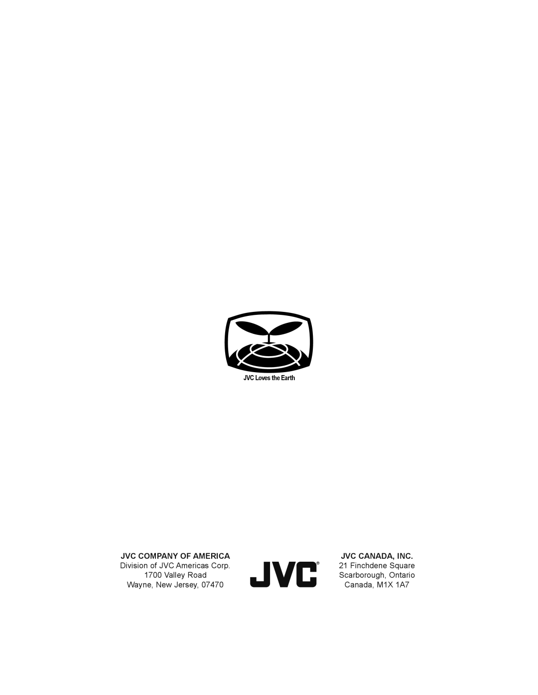 JVC LT-42X579 manual JVC Company of America JVC CANADA, INC 