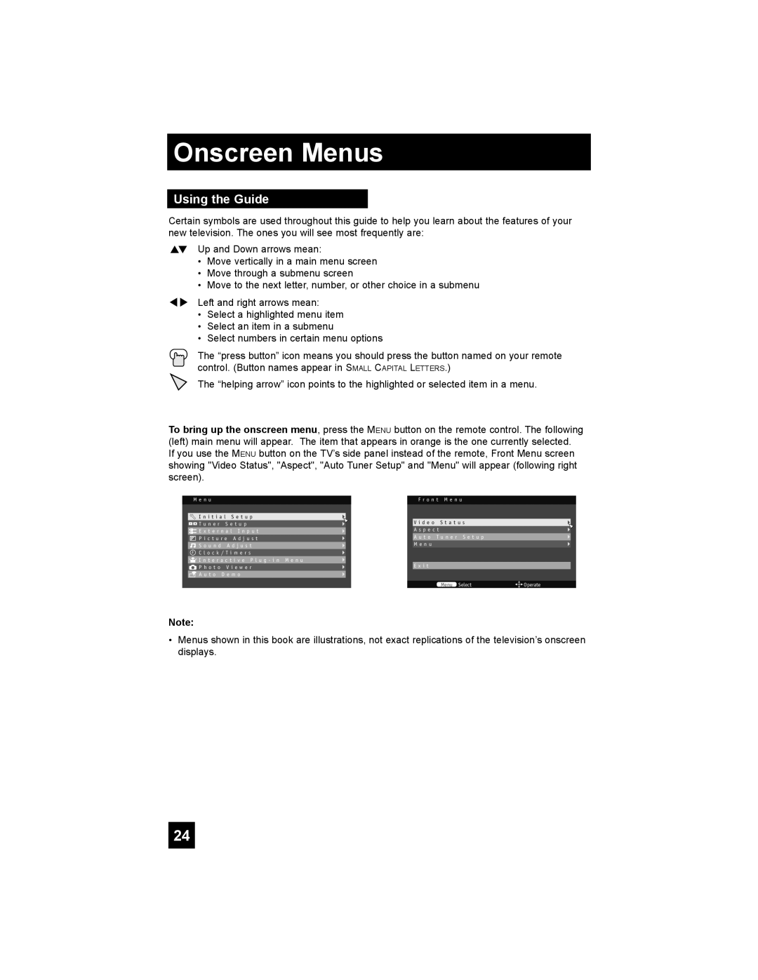 JVC LT-42X688, LT-37X688 manual Onscreen Menus, Using the Guide 