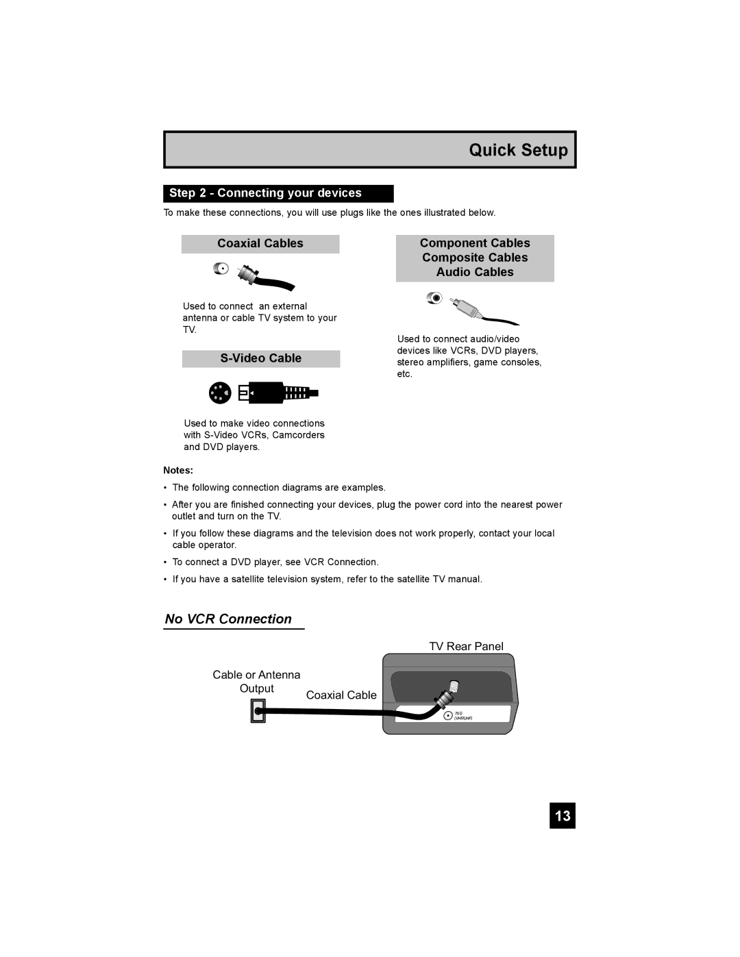 JVC LT-37X898, LT-42X898 manual Connecting your devices, Video Cable 