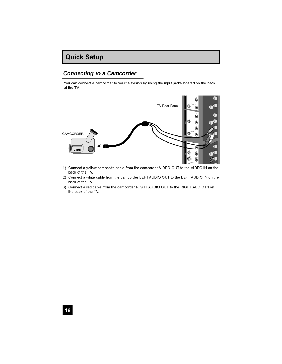 JVC LT-42X898, LT-37X898 manual Connecting to a Camcorder 