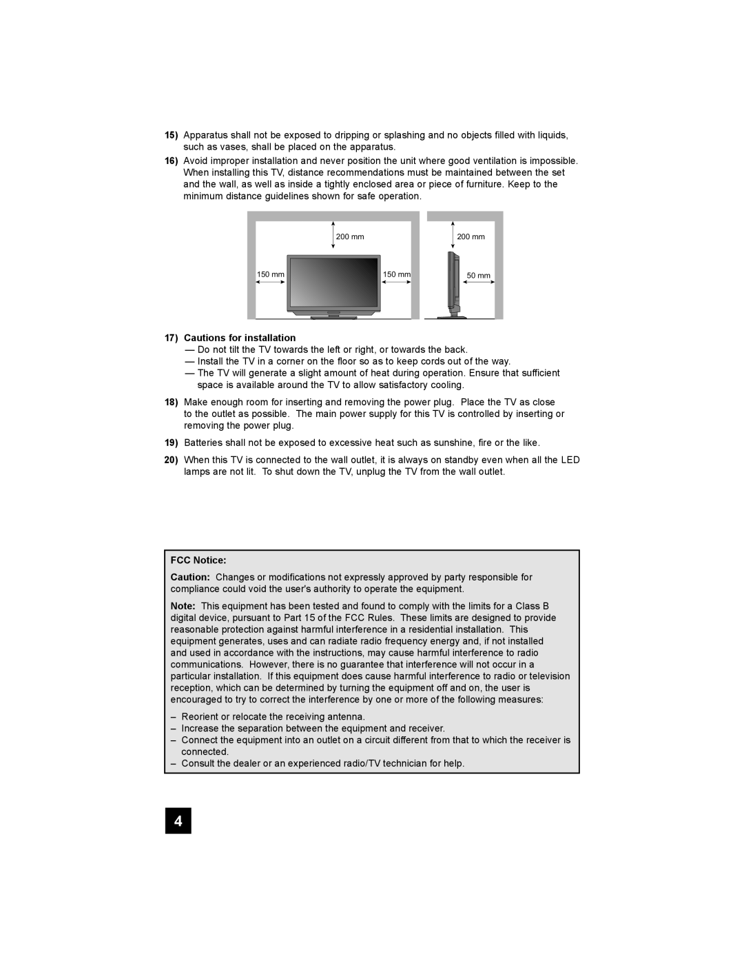 JVC LT-42X898, LT-37X898 manual FCC Notice 