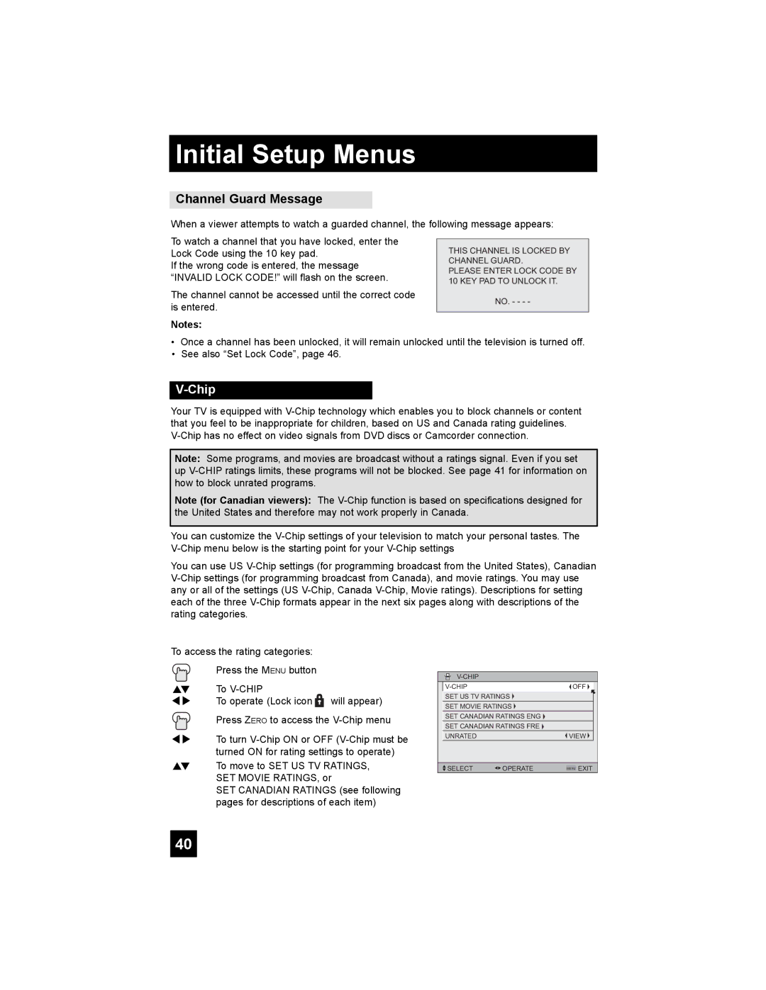 JVC LT-42X898, LT-37X898 manual Channel Guard Message, Chip 