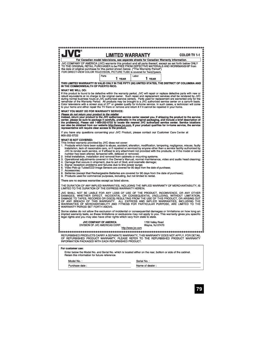 JVC LT-37X898, LT-42X898 manual 