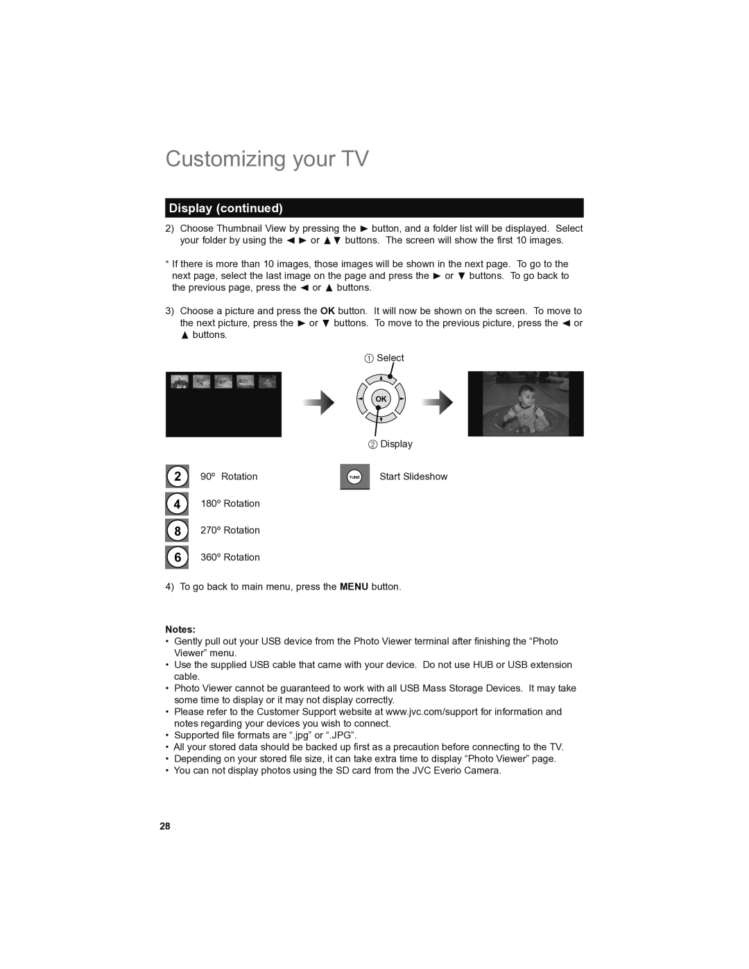 JVC LT-46SL89, LT-42SL89 manual 90º Rotation 