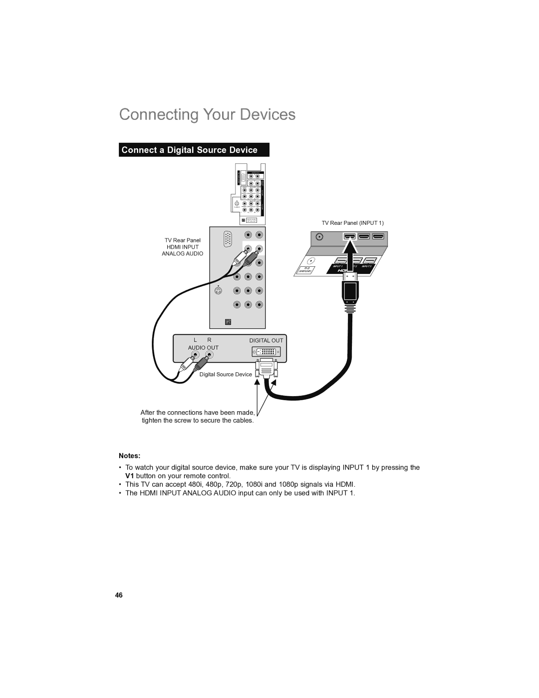 JVC LT-46SL89, LT-42SL89 manual Connect a Digital Source Device 