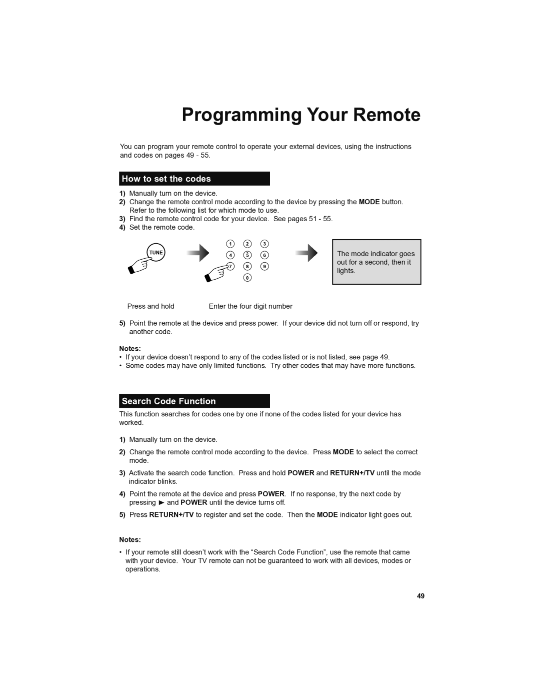 JVC LT-42SL89, LT-46SL89 manual Programming Your Remote, How to set the codes, Search Code Function 