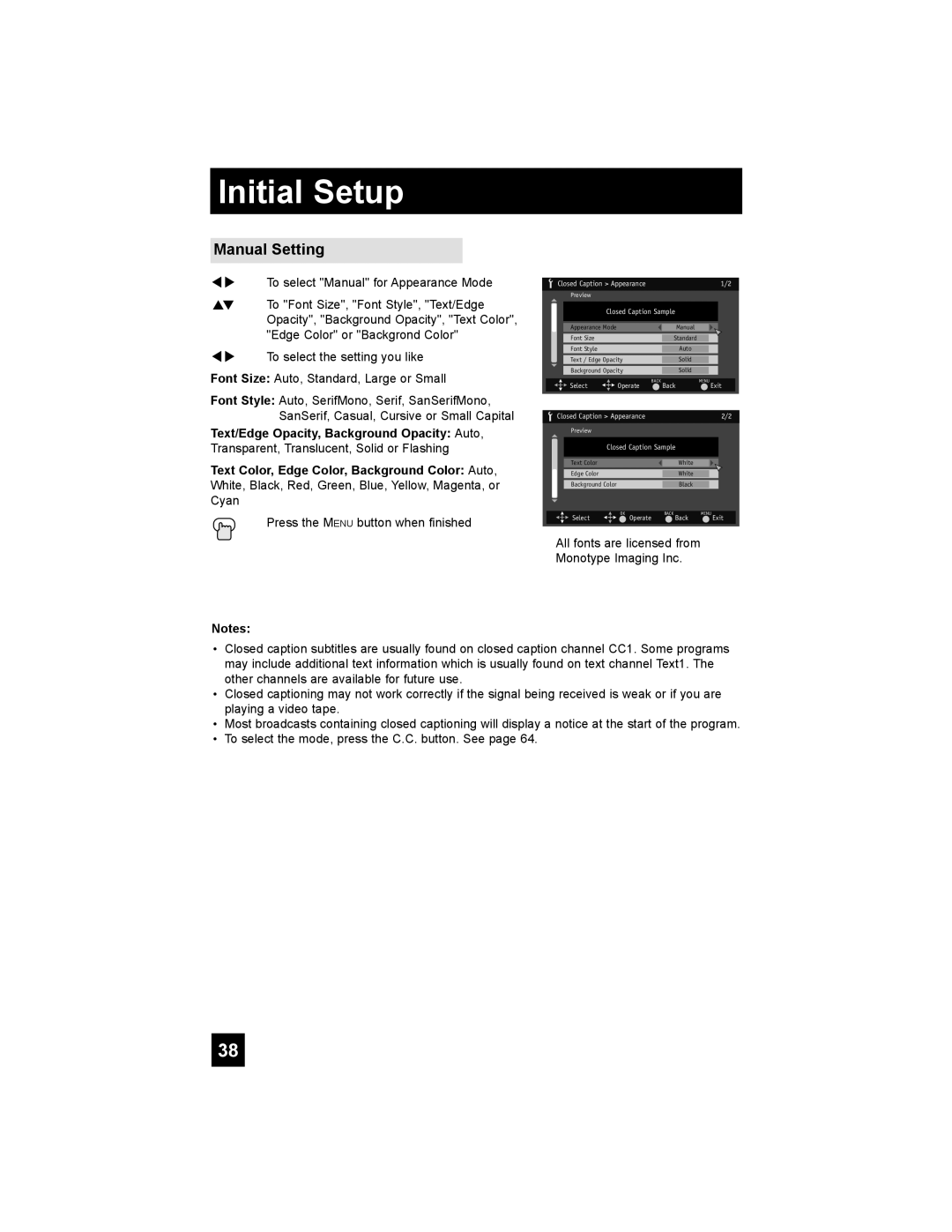 JVC LT-42XM48, LT-47X788, LT-42X788, LT-37XM48 manual Manual Setting 