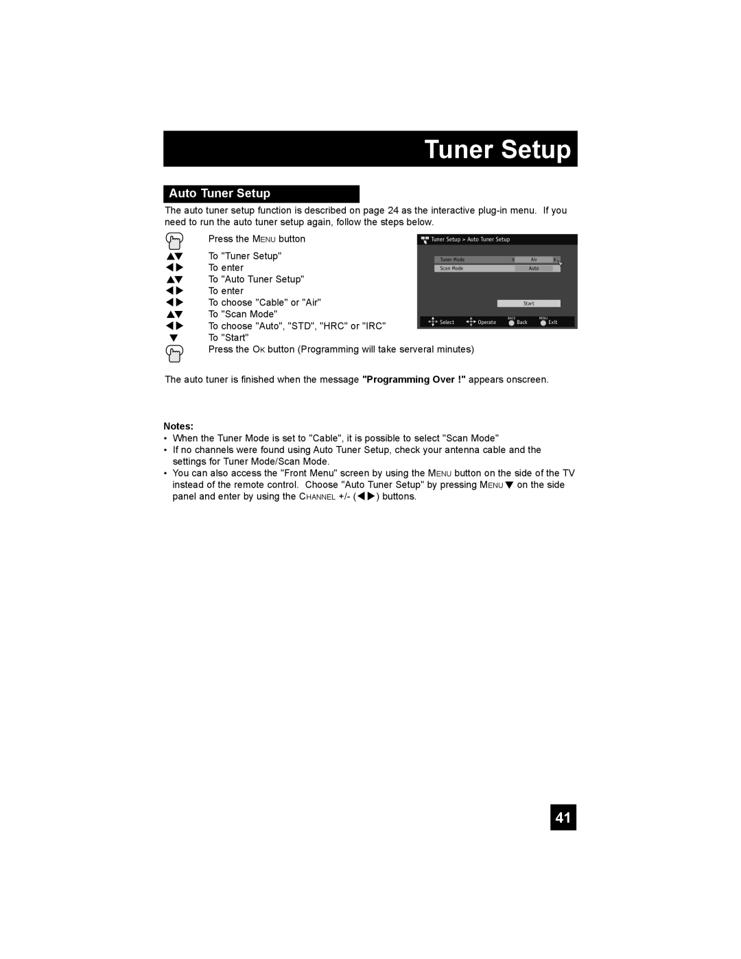 JVC LT-42X788, LT-47X788, LT-42XM48, LT-37XM48 manual Auto Tuner Setup 