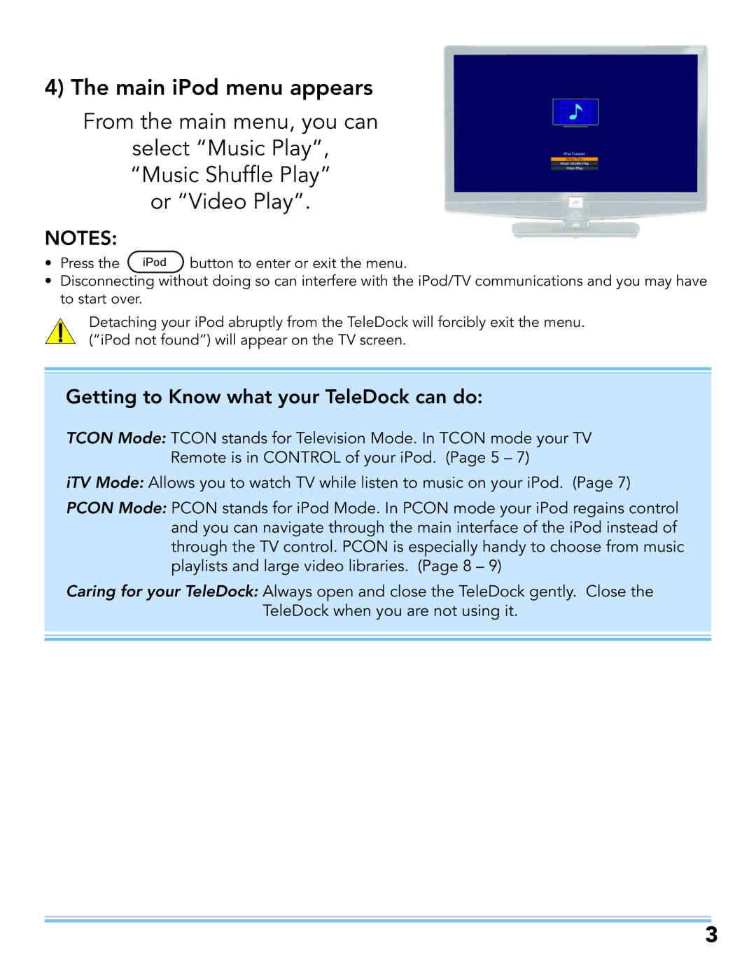 JVC LT-52P789 manual Getting to Know what your TeleDock can do 