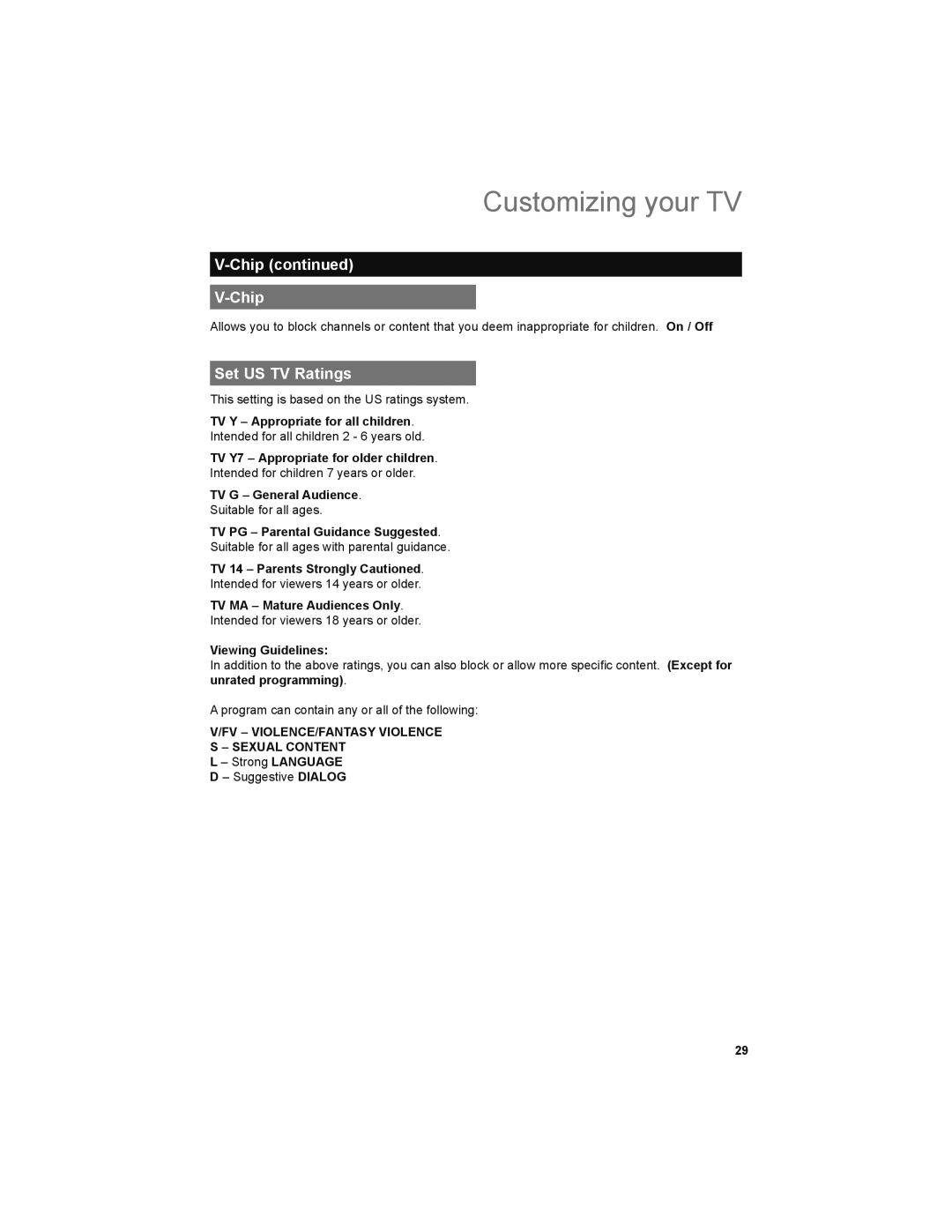 JVC LT-52X899 manual Set US TV Ratings 