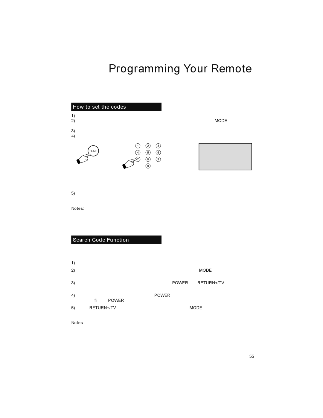 JVC LT-52X899 manual Programming Your Remote, How to set the codes, Search Code Function 