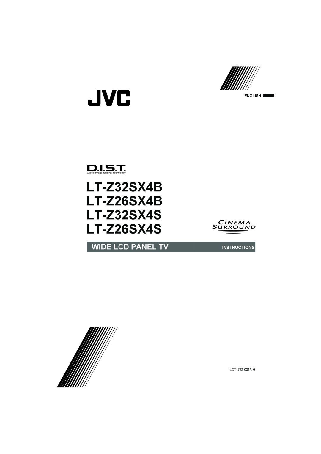 JVC manual LT-Z32SX4B LT-Z26SX4B LT-Z32SX4S LT-Z26SX4S, Wide Lcd Panel Tv, Instructions, English, LCT1732-001A-H 