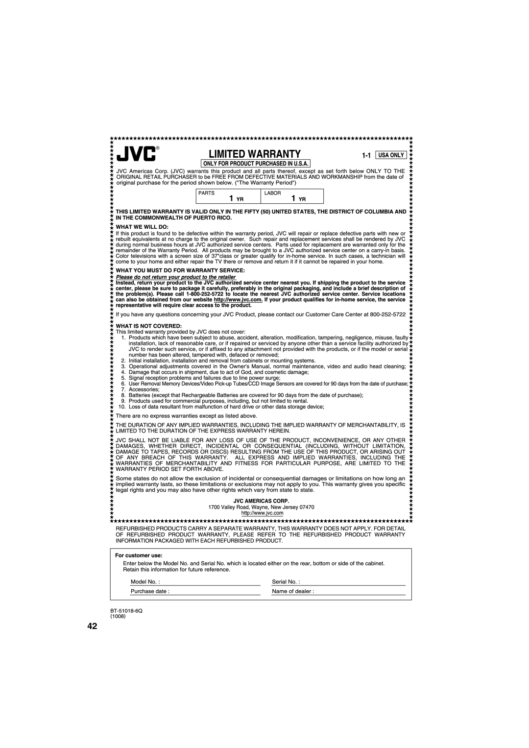 JVC LT32D210 owner manual 