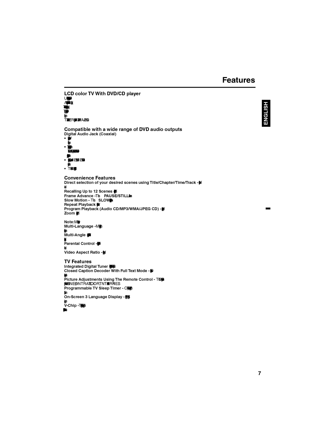 JVC LT32D210 owner manual Features, Digital Audio Jack Coaxial 