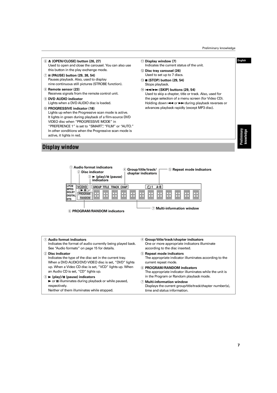 JVC LV42740-001A manual Display window 