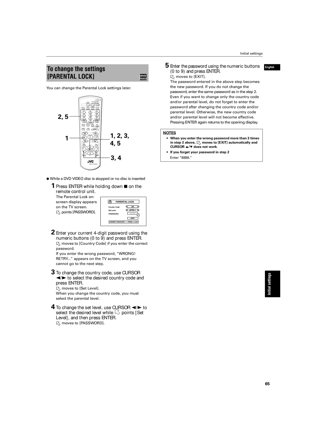 JVC LV42740-001A manual To change the settings, To change the set level, use Cursor 2/3 to, Screen display appears 