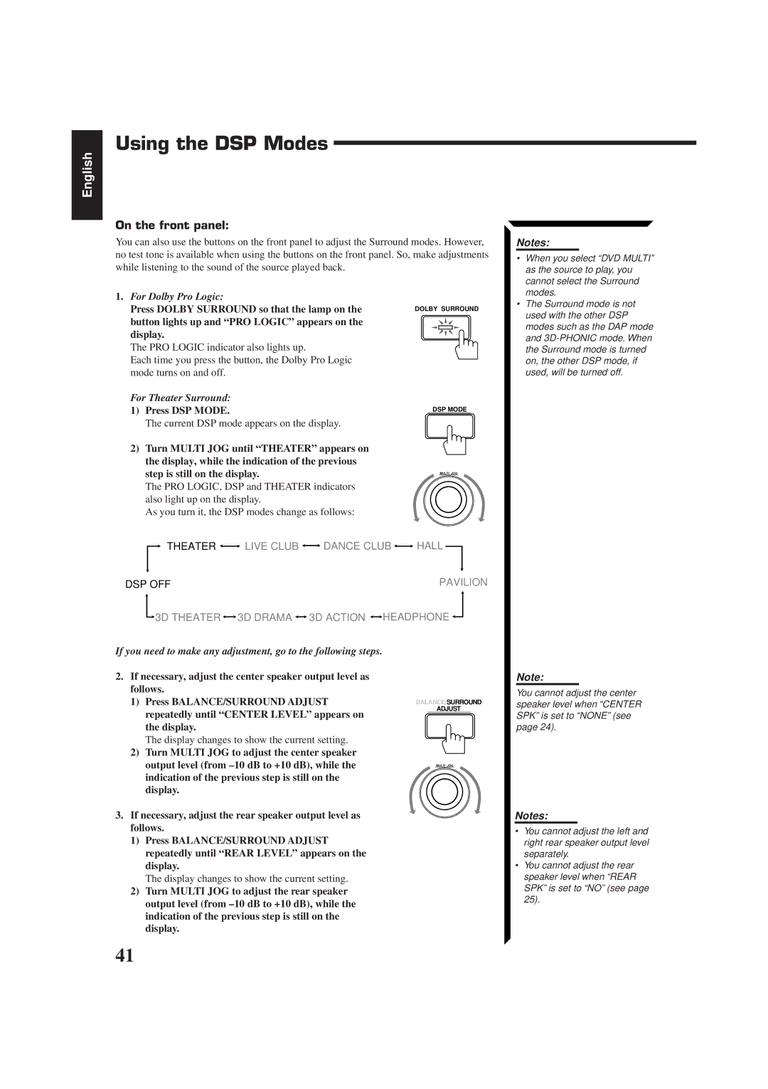 JVC RM-SR774XU, LVT0014-001A, RX-774PBK manual For Dolby Pro Logic 